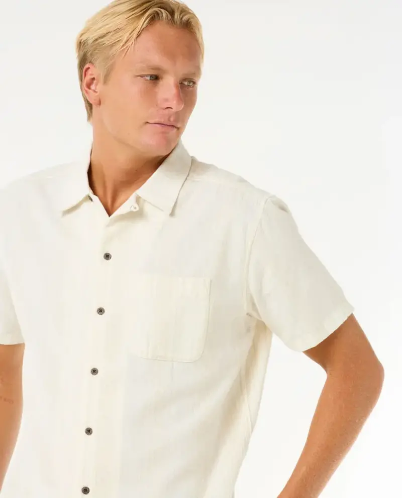 RIP CURL HOMMES RAW ENERGY STRIPE SHORT SLEEVE SHIRT BONE