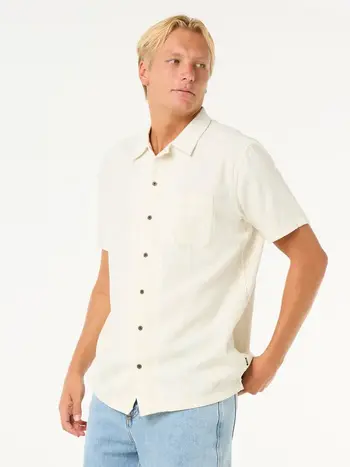 RIP CURL MEN'S RAW ENERGY STRIPE SHORT SLEEVE SHIRT BONE