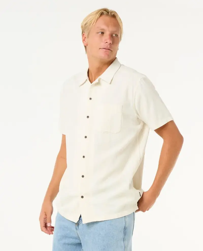RIP CURL HOMMES RAW ENERGY STRIPE SHORT SLEEVE SHIRT BONE