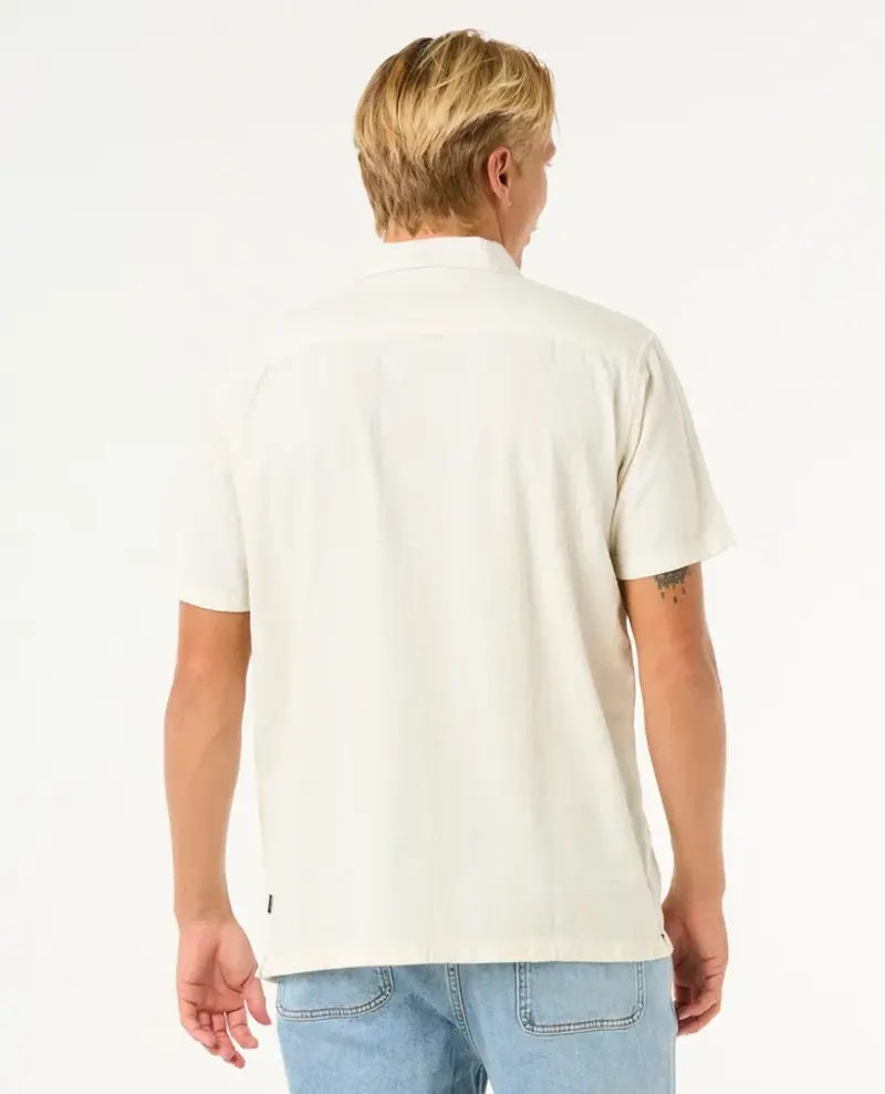 RIP CURL MEN'S RAW ENERGY STRIPE SHORT SLEEVE SHIRT BONE