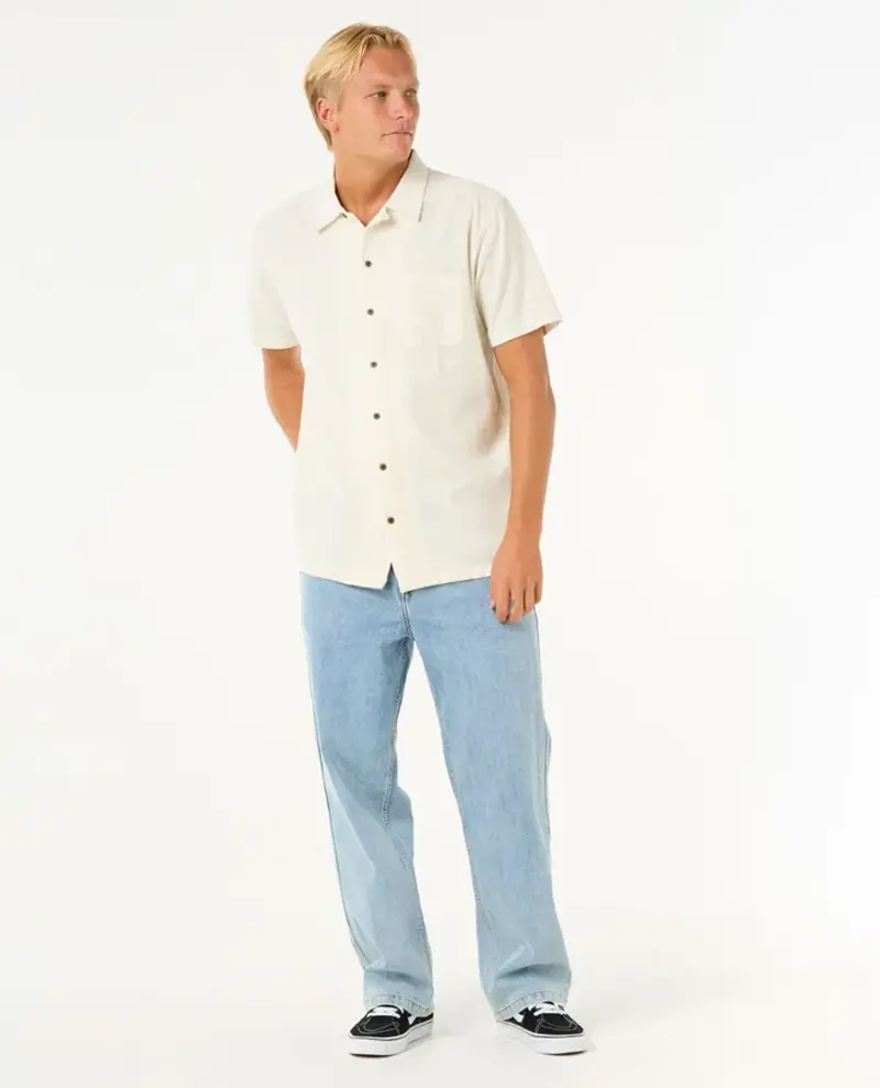 RIP CURL HOMMES RAW ENERGY STRIPE SHORT SLEEVE SHIRT BONE