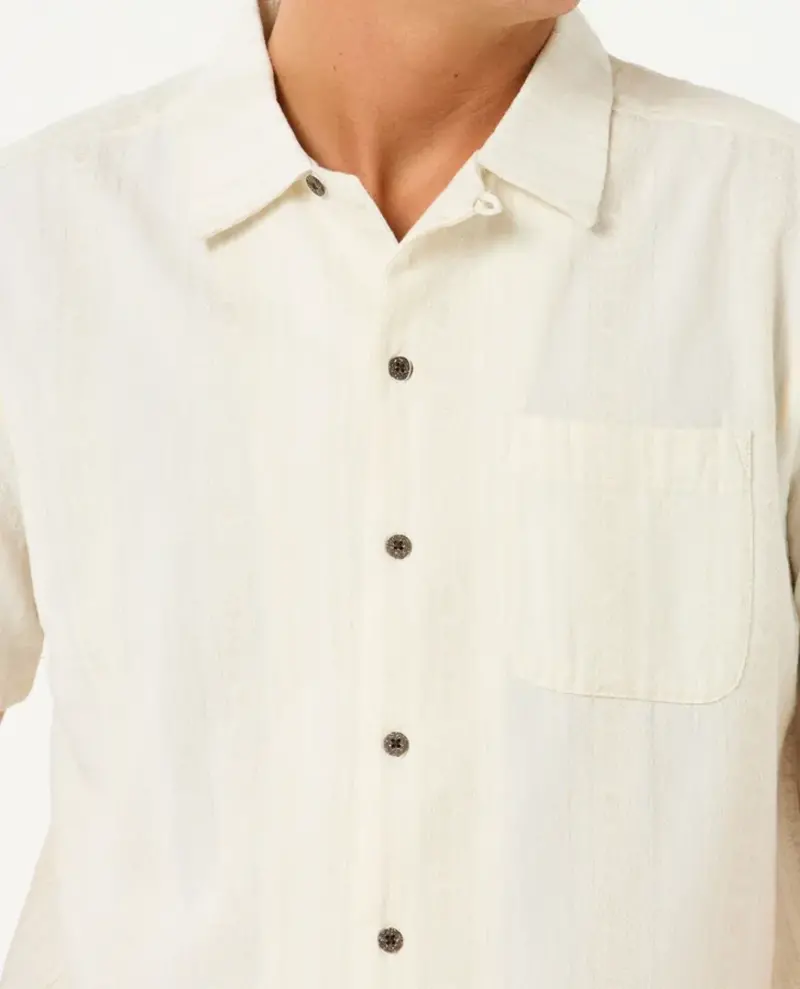RIP CURL HOMMES RAW ENERGY STRIPE SHORT SLEEVE SHIRT BONE