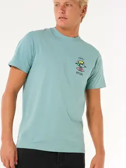 RIP CURL HOMMES SEARCH ICON TEE BLUE LAGOON