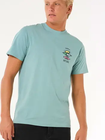 RIP CURL HOMMES SEARCH ICON TEE BLUE LAGOON