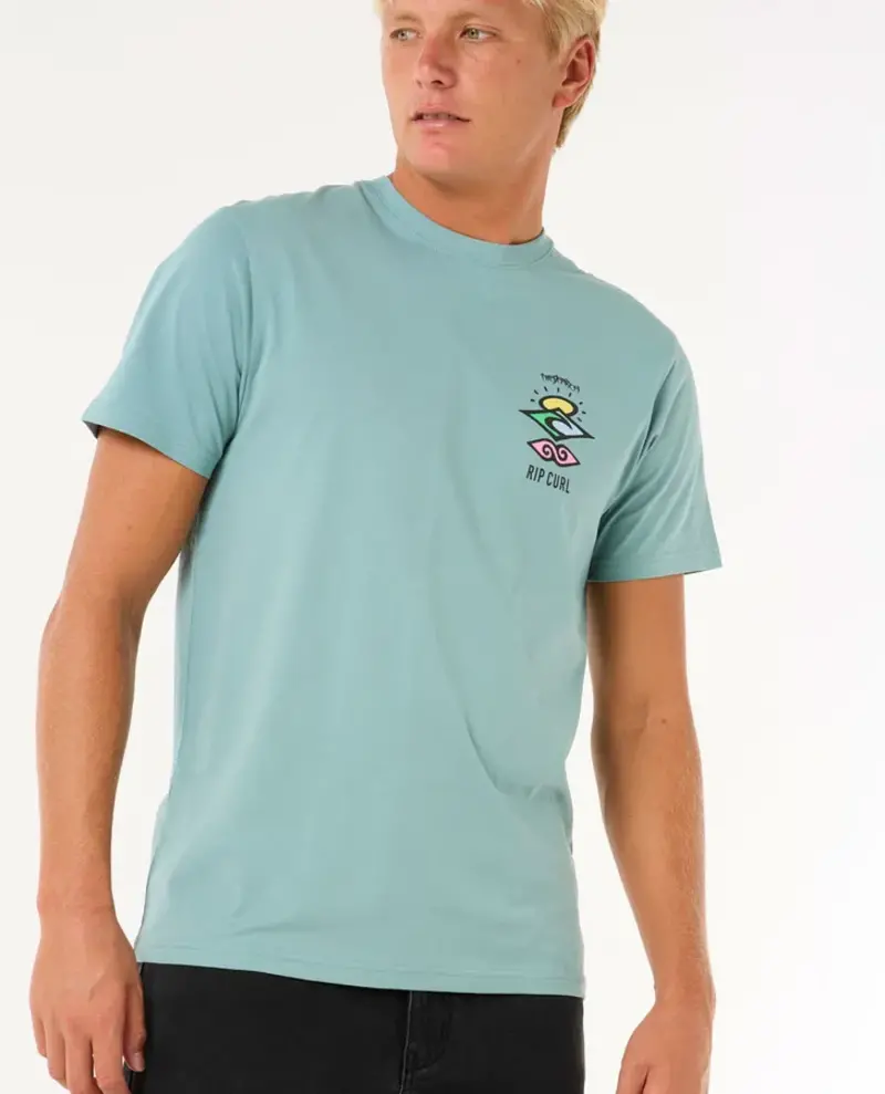 RIP CURL HOMMES SEARCH ICON TEE BLUE LAGOON