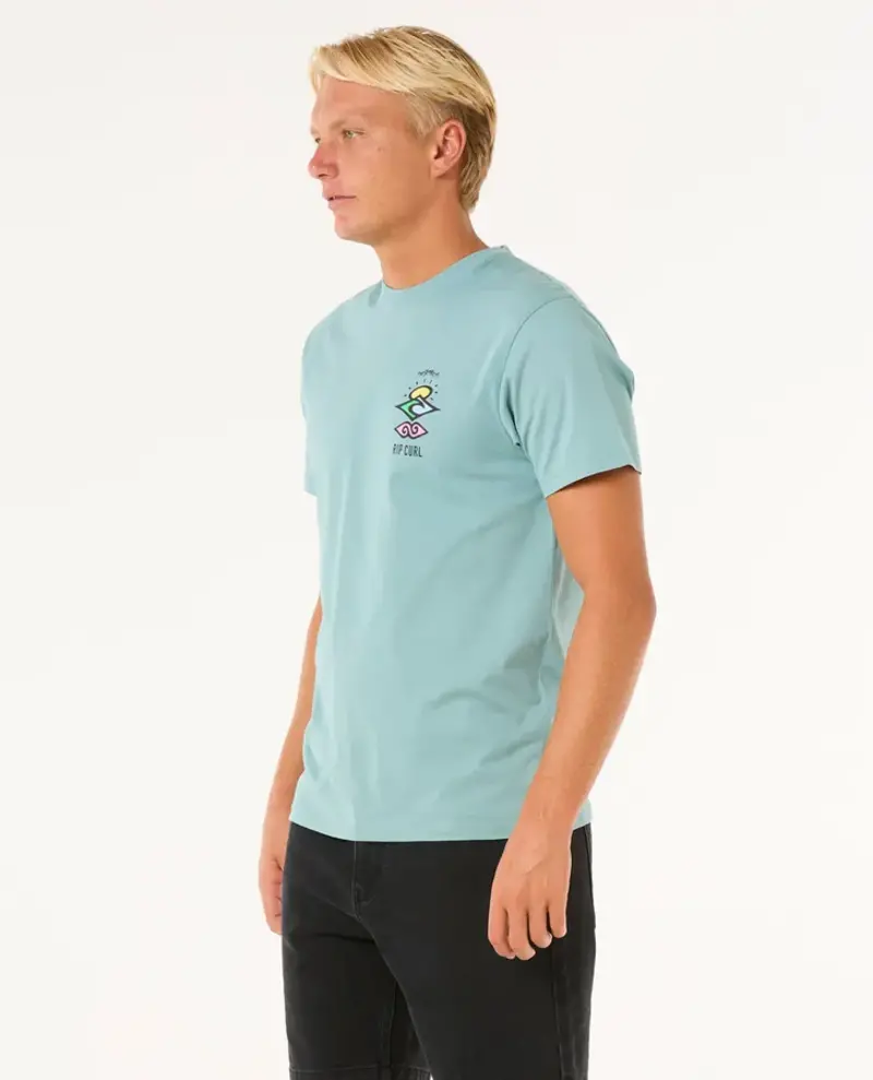 RIP CURL HOMMES SEARCH ICON TEE BLUE LAGOON