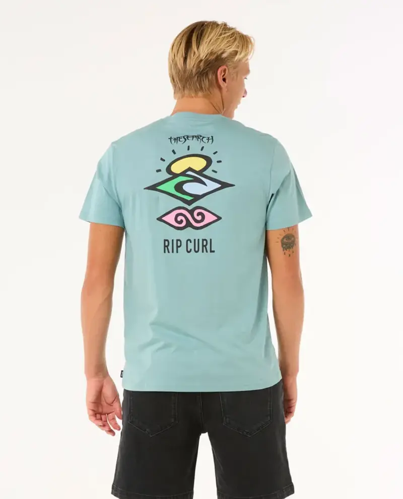 RIP CURL HOMMES SEARCH ICON TEE BLUE LAGOON