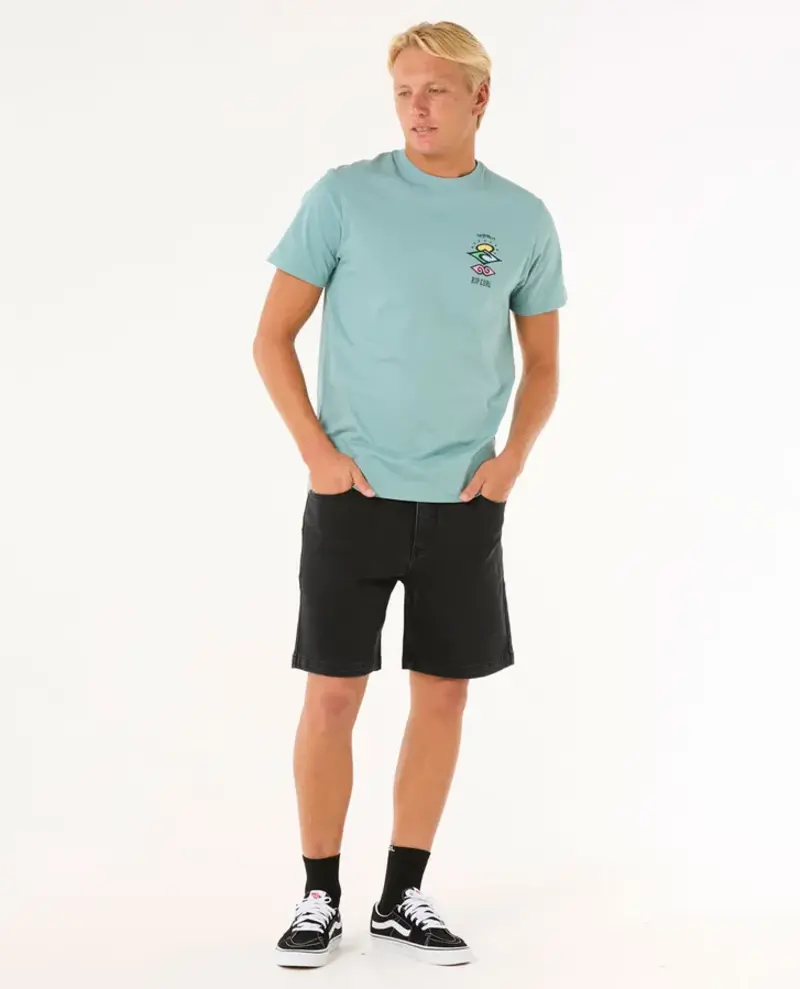 RIP CURL HOMMES SEARCH ICON TEE BLUE LAGOON