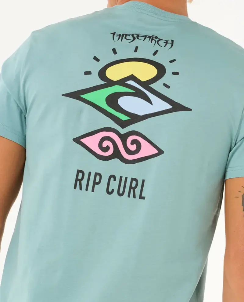 RIP CURL MEN'S SEARCH ICON TEE BLUE LAGOON