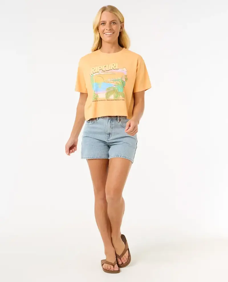 RIP CURL FEMMES LA PALOMA CROP TEE PASTEL ORANGE