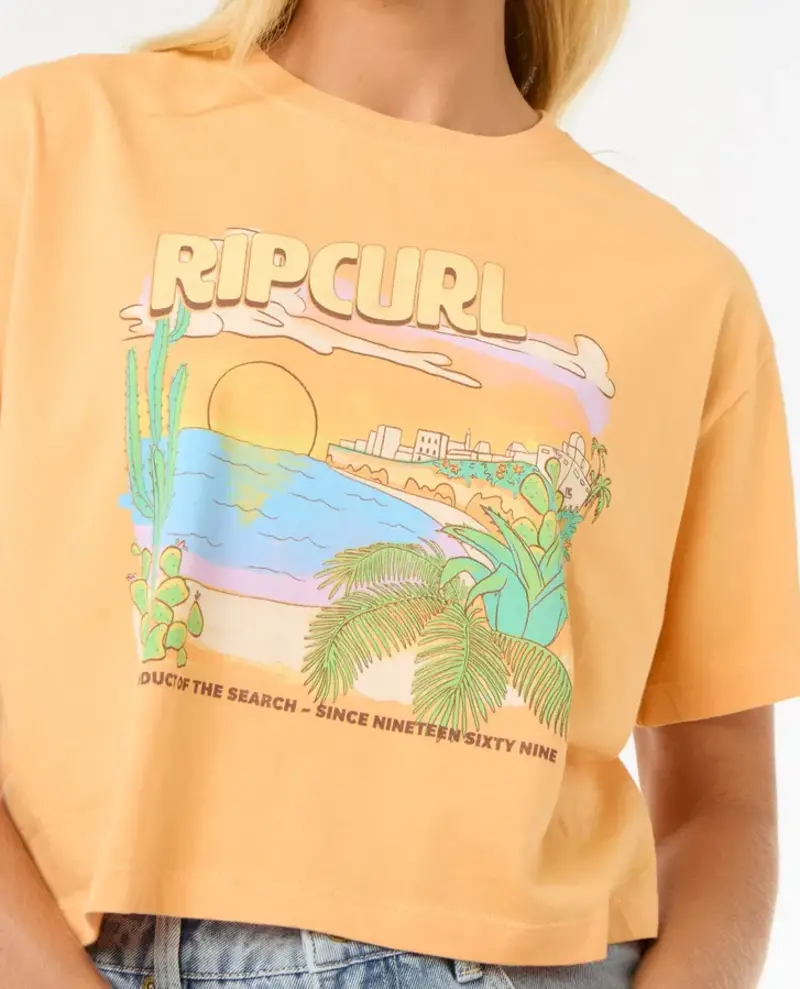RIP CURL FEMMES LA PALOMA CROP TEE PASTEL ORANGE
