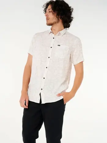 RIP CURL MEN'S FUN TIMES FLORAL SHORT SLEEVE SHIRT BONE