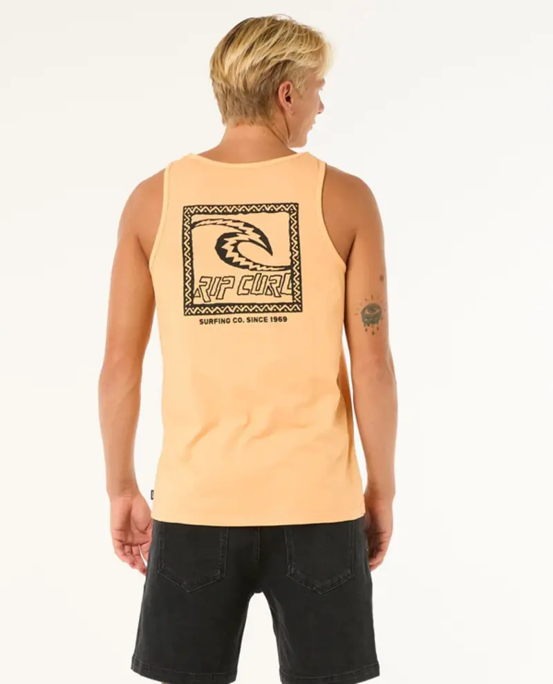 RIP CURL MEN'S RAW ENERGY TRAD TANK MANDARIN ZEST