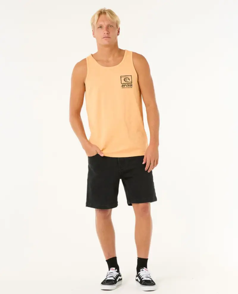 RIP CURL MEN'S RAW ENERGY TRAD TANK MANDARIN ZEST