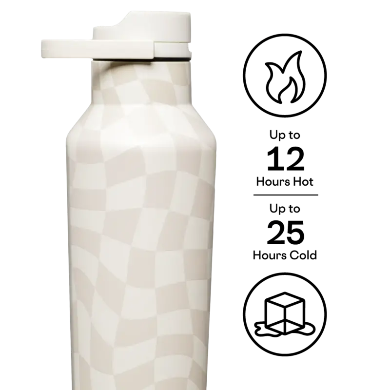 Corkcicle SPORT CANTEEN 20oz WAVY CHECK NEUTRALS