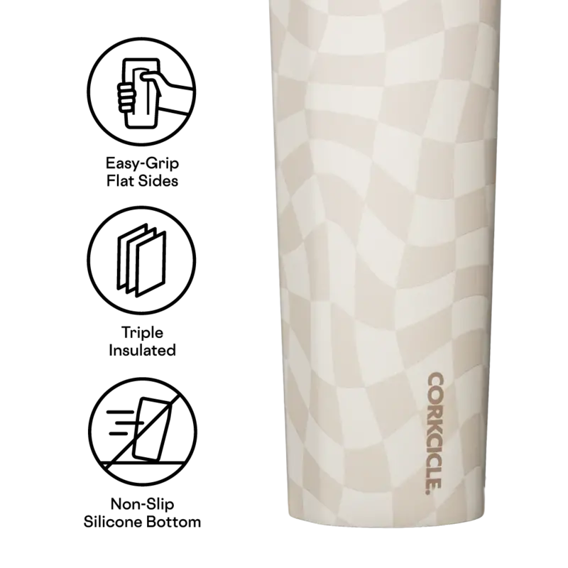 Corkcicle SPORT CANTEEN 20oz WAVY CHECK NEUTRALS