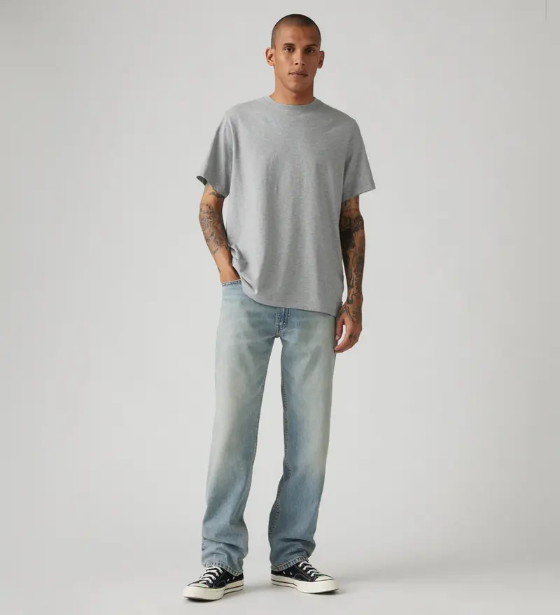 Levis HOMMES 555 RELAXED STRAIGHT LEAD THE WAY LIGHT WASH