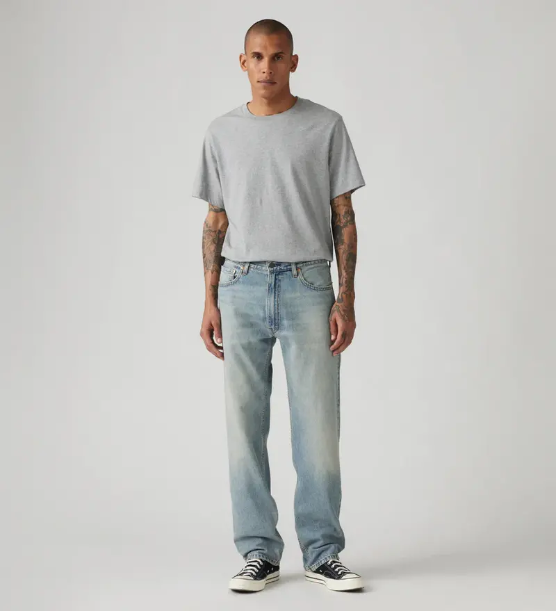 Levis HOMMES 555 RELAXED STRAIGHT LEAD THE WAY LIGHT WASH