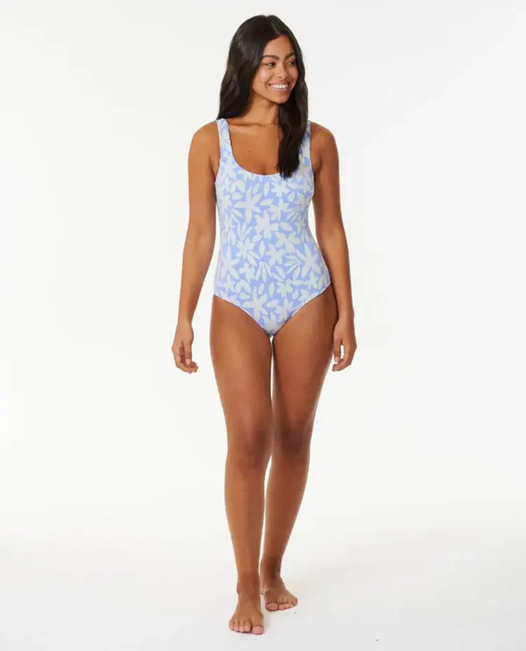 RIP CURL FEMMES HOLIDAY TROPICS GOOD COVERAGE 1PC MID BLUE