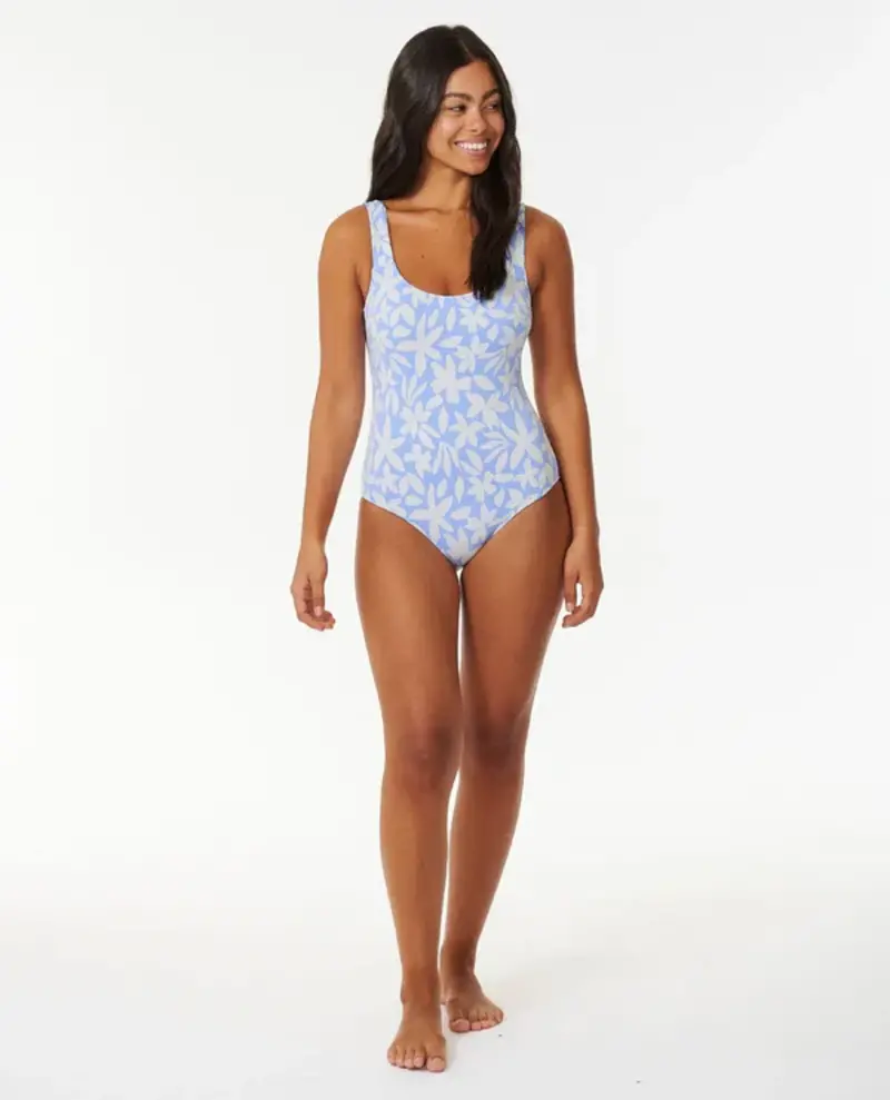 RIP CURL FEMMES HOLIDAY TROPICS GOOD COVERAGE 1PC MID BLUE
