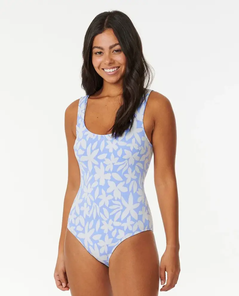 RIP CURL FEMMES HOLIDAY TROPICS GOOD COVERAGE 1PC MID BLUE