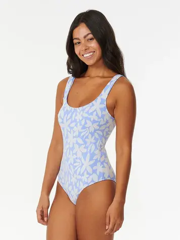 RIP CURL WOMEN'S HOLIDAY TROPICS GOOD COVERAGE 1PC MID BLUE