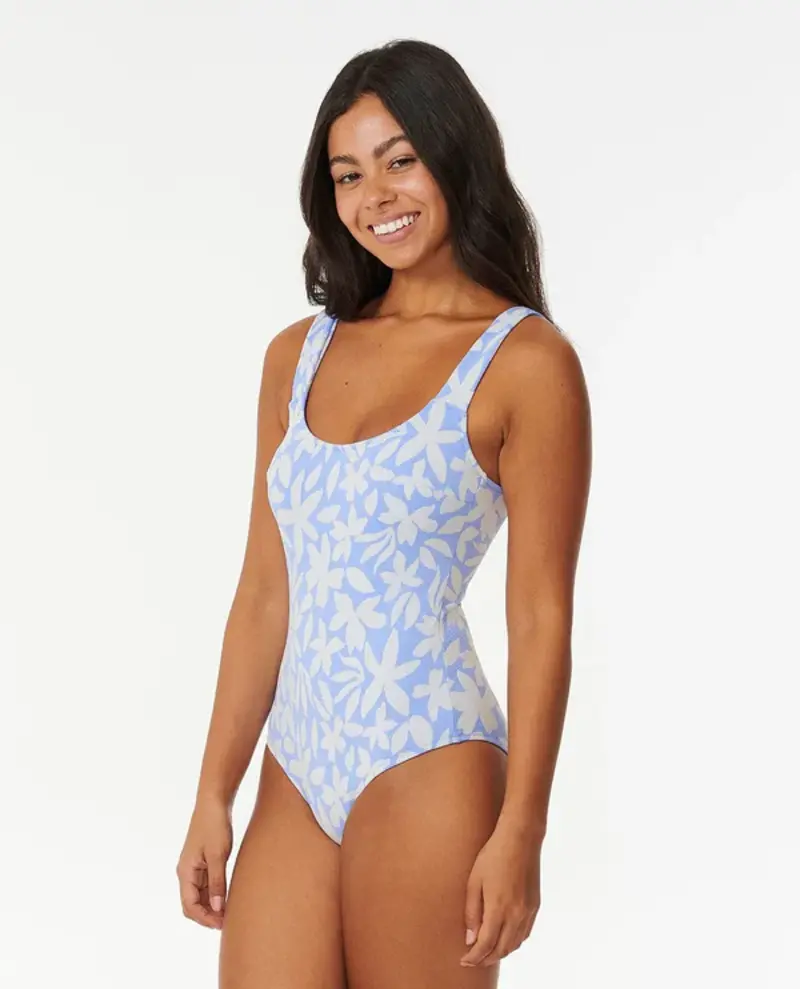 RIP CURL WOMEN'S HOLIDAY TROPICS GOOD COVERAGE 1PC MID BLUE