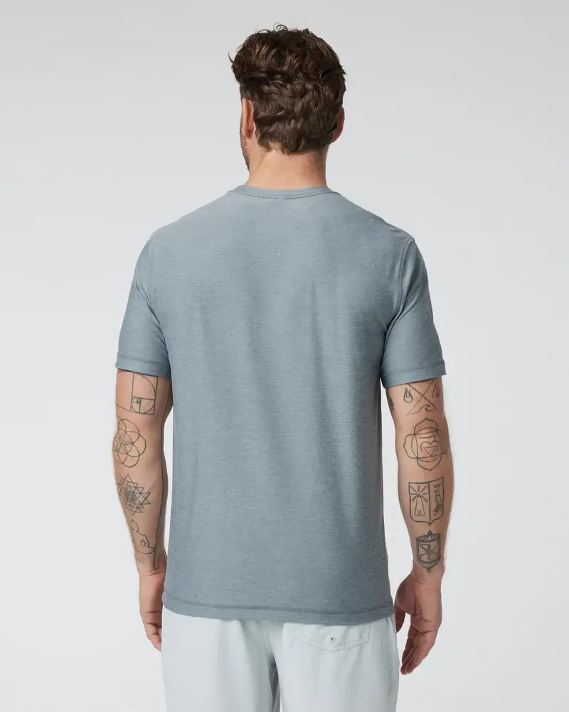 Vuori HOMMES STRATO TECH TEE DUSTY BLUE HEATHER