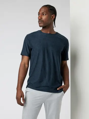 Vuori HOMMES STRATO TECH TEE NAVY HEATHER