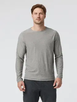 Vuori HOMMES STRATO TECH LS TEE HEATHER GREY