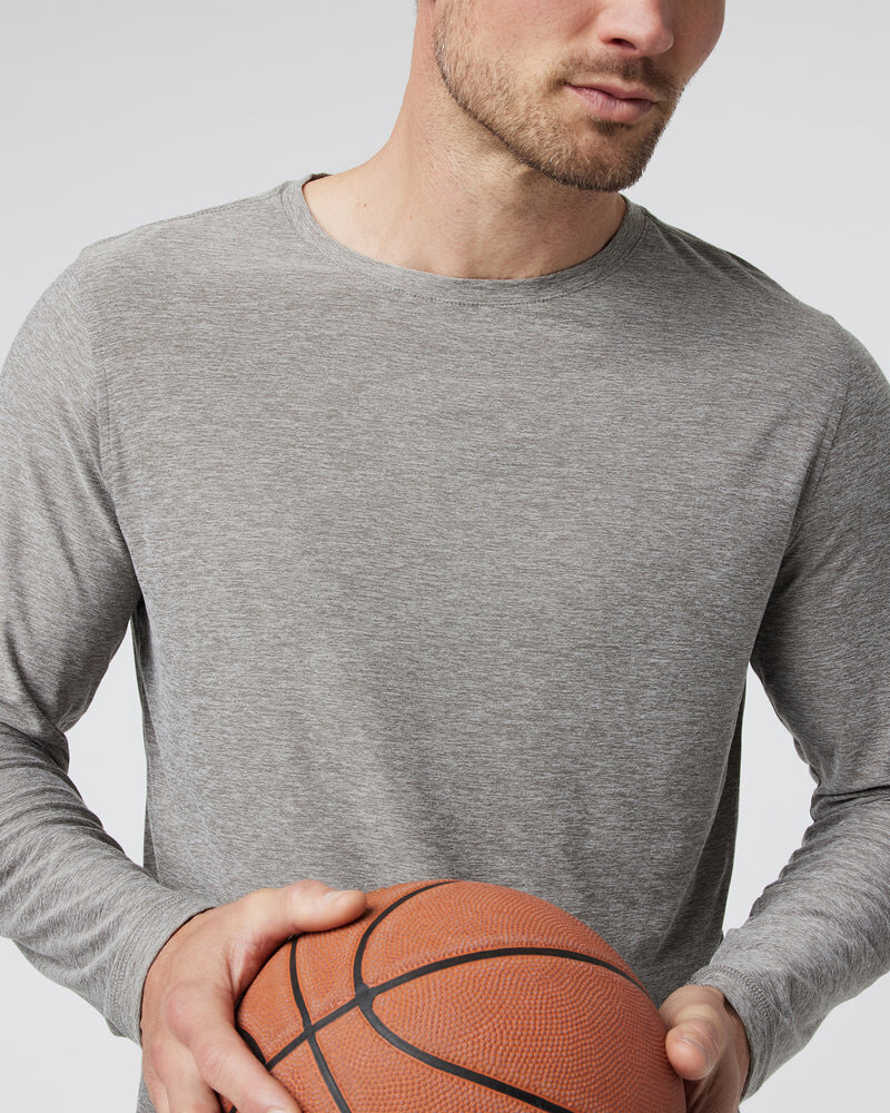 Vuori HOMMES STRATO TECH LS TEE HEATHER GREY