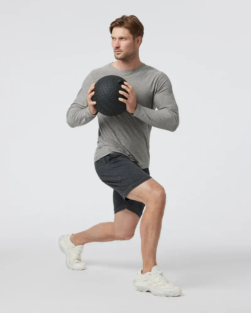 Vuori HOMMES STRATO TECH LS TEE HEATHER GREY