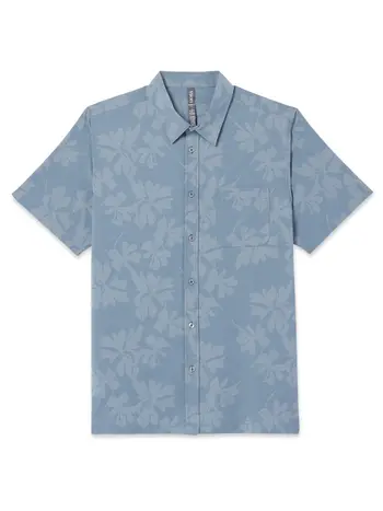 Vuori HOMMES BRIDGE BUTTON DOWN SHORT SLEEVE DUSTY BLUE PLUMERIA