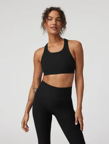 Vuori WOMEN'S ELEVATION RACER BRA TANK BLACK HEATHER