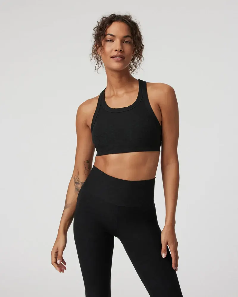 Vuori FEMMES ELEVATION RACER BRA TANK BLACK HEATHER