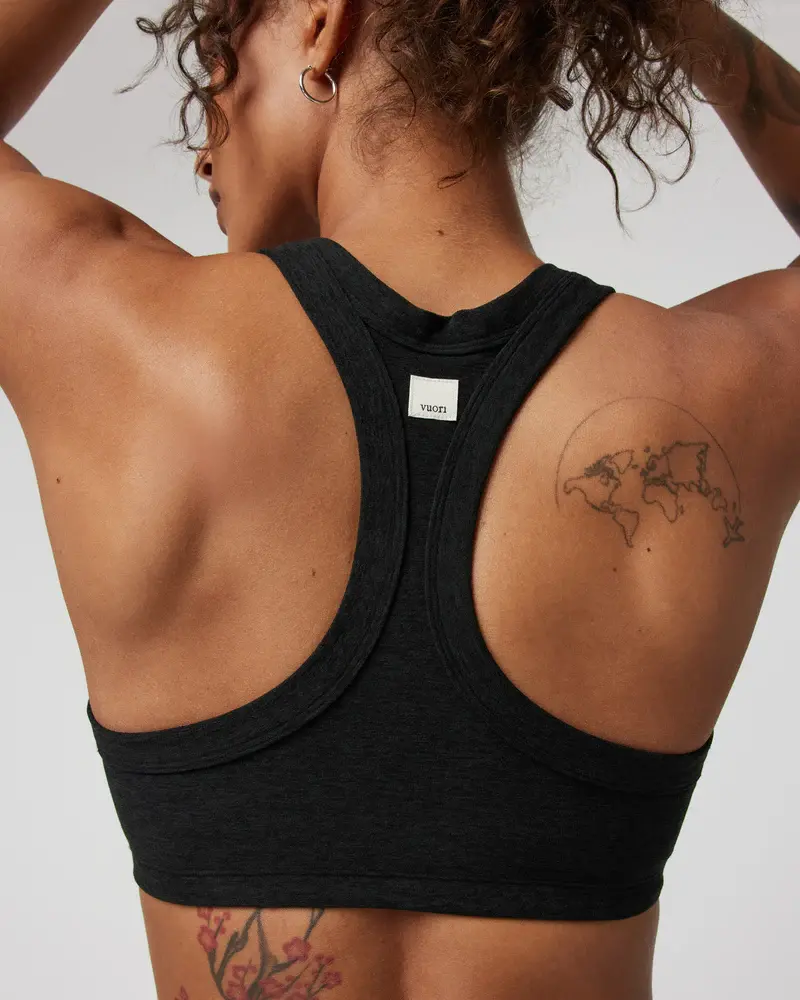 Vuori FEMMES ELEVATION RACER BRA TANK BLACK HEATHER