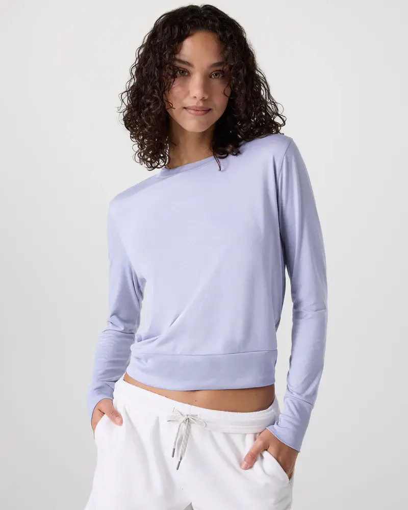 Vuori WOMEN'S DAYDREAM CREW LS LAVENDER MIST HEATHER