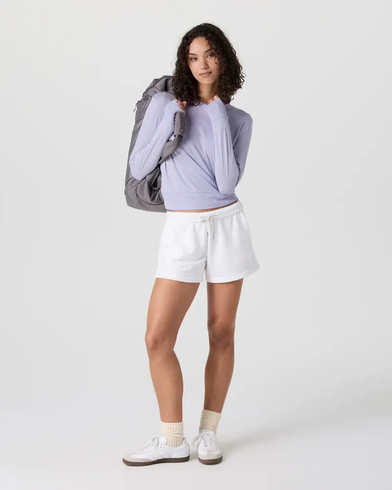 Vuori WOMEN'S DAYDREAM CREW LS LAVENDER MIST HEATHER
