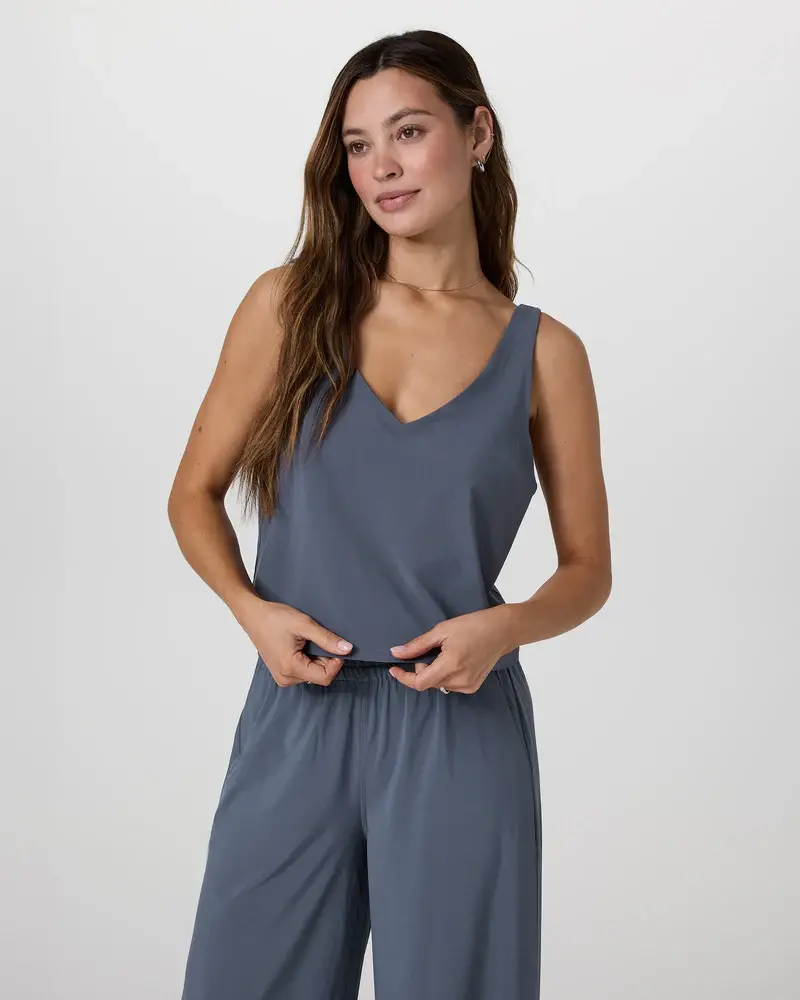 Vuori FEMMES SL VILLA CROPPED TANK AZURE
