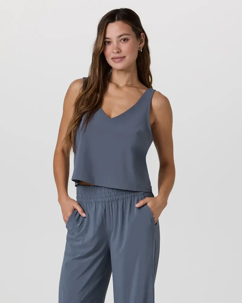 Vuori FEMMES SL VILLA CROPPED TANK AZURE
