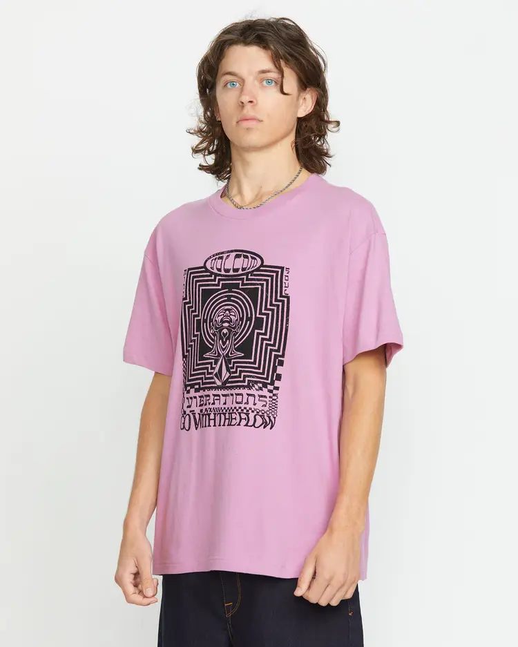 Volcom MEN'S FLOW MACHINE SHORT SLEEVE TEE STEEL PURPLE