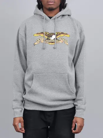 Anti hero MEN'S EAGLE HOOD GUNMETAL HEATHER/BLACK MULTICOLOR