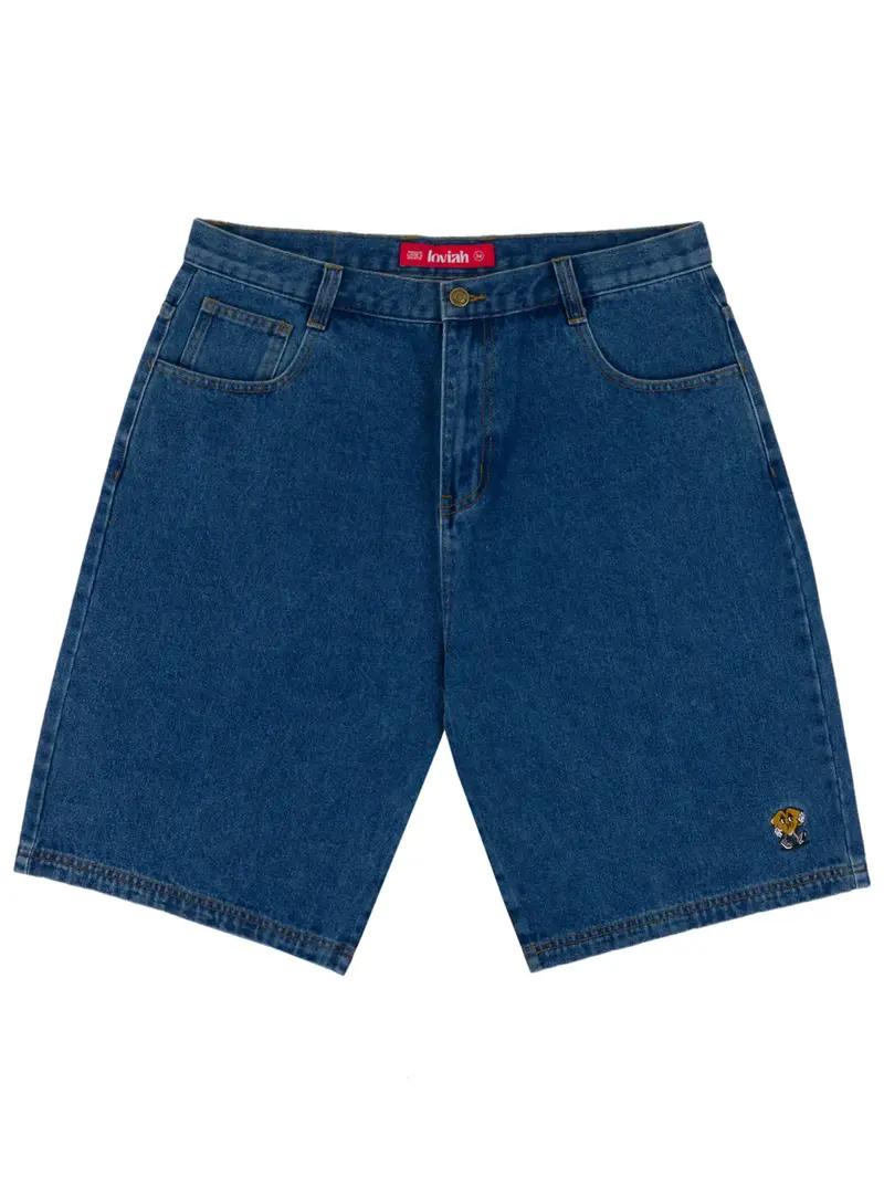LOVIAH HOMMES HEARTMAN DENIM SHORTS MEDIUM INDIGO WASH