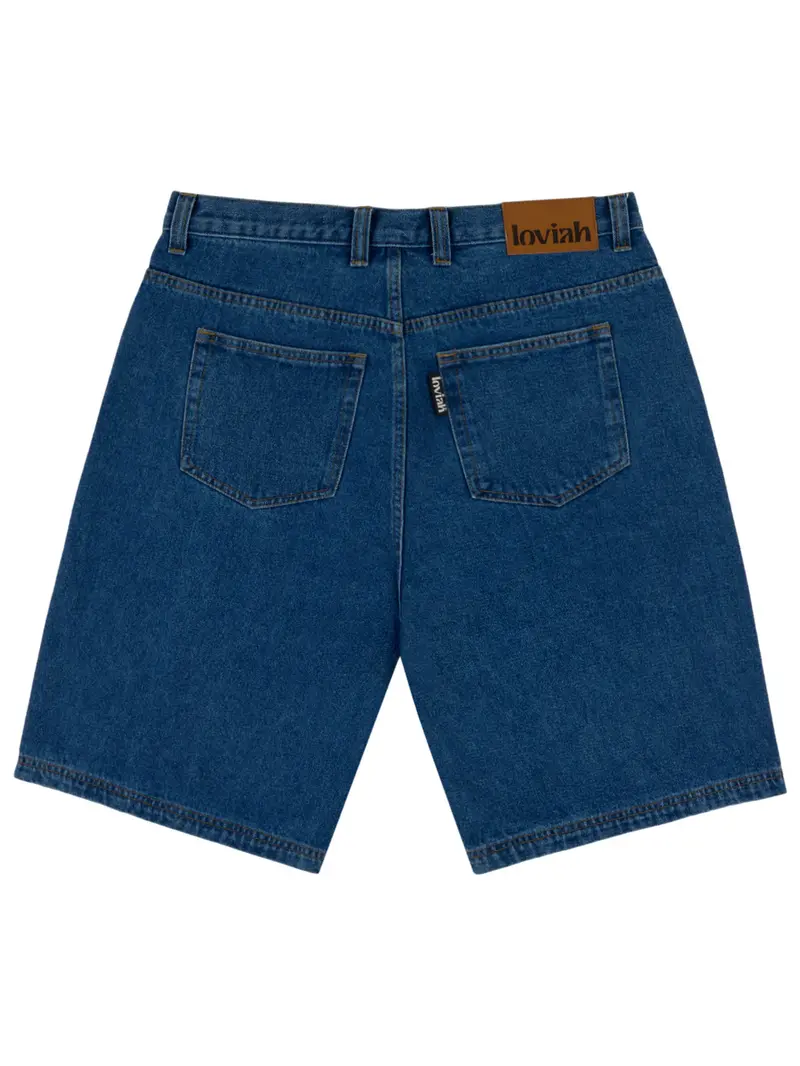 LOVIAH HOMMES HEARTMAN DENIM SHORTS MEDIUM INDIGO WASH