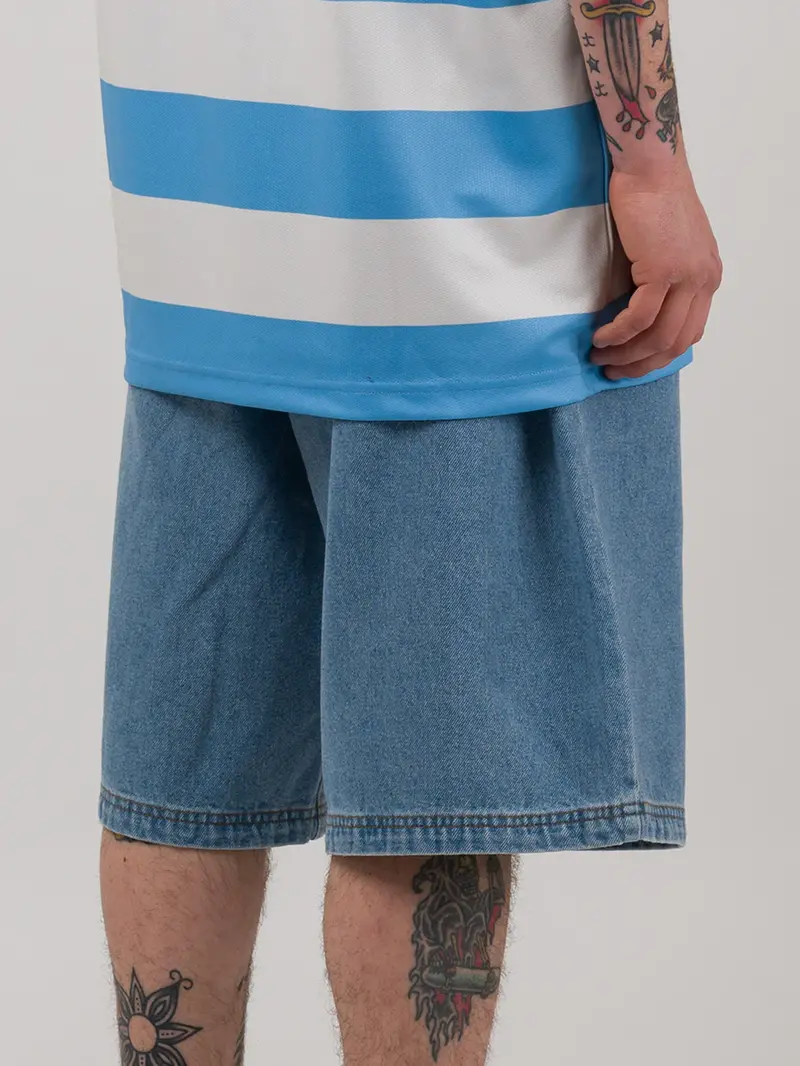 LOVIAH MEN'S HEARTMAN DENIM SHORTS LIGHT INDIGO WASH