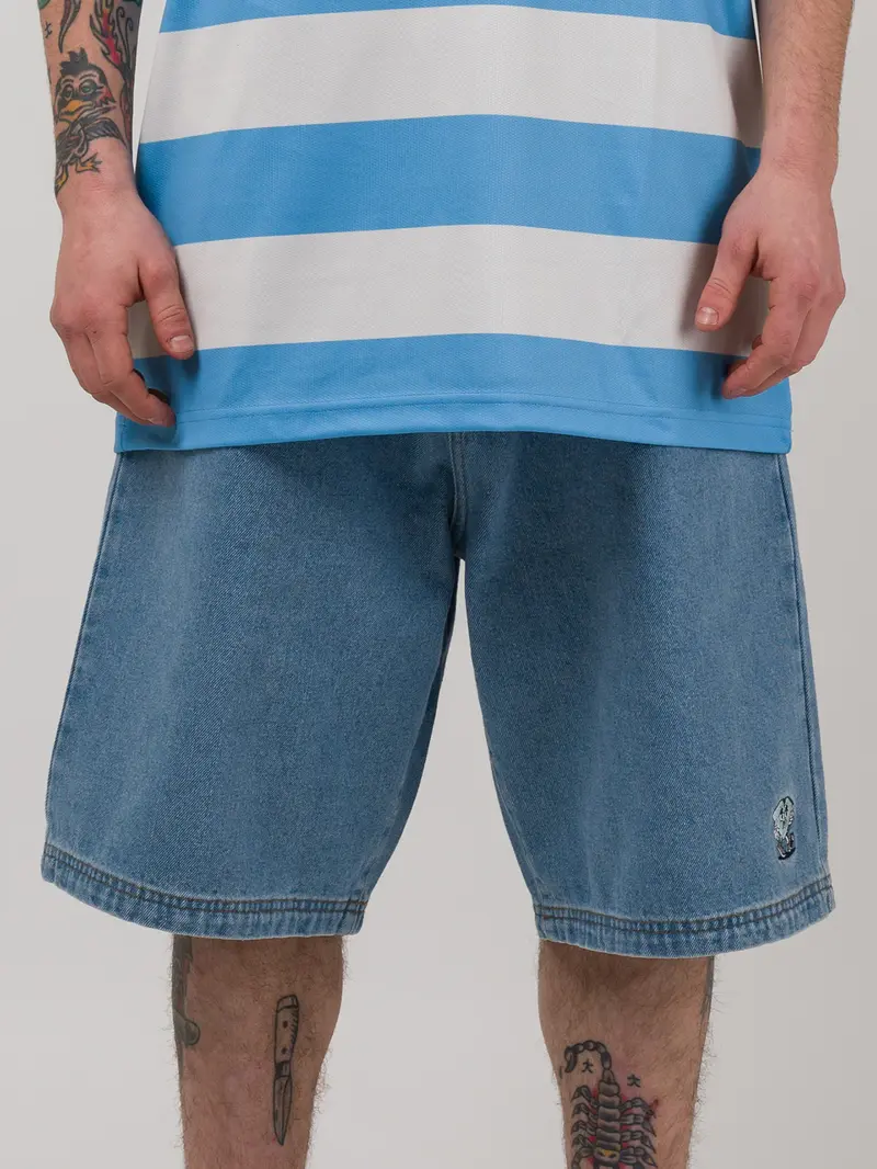 LOVIAH MEN'S HEARTMAN DENIM SHORTS LIGHT INDIGO WASH