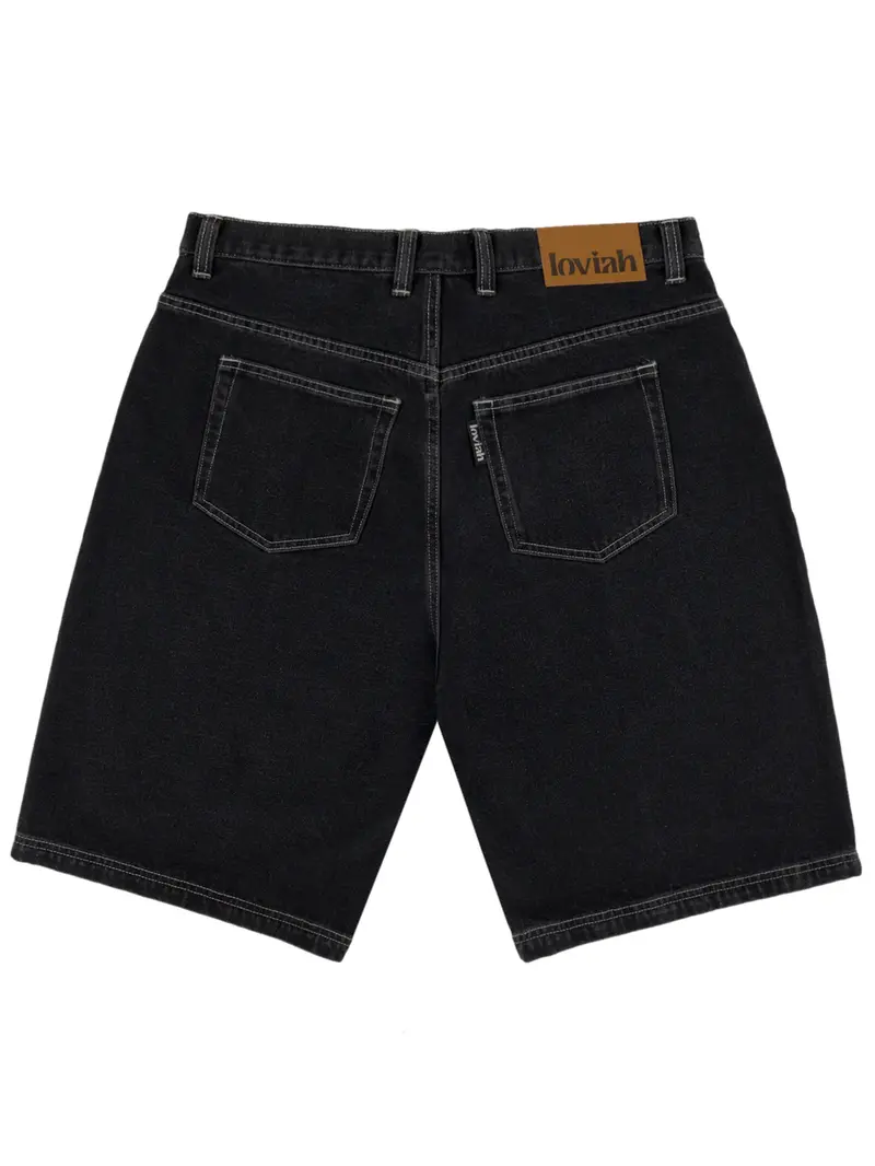 LOVIAH HOMMES HEARTMAN DENIM SHORTS BLACK WASH