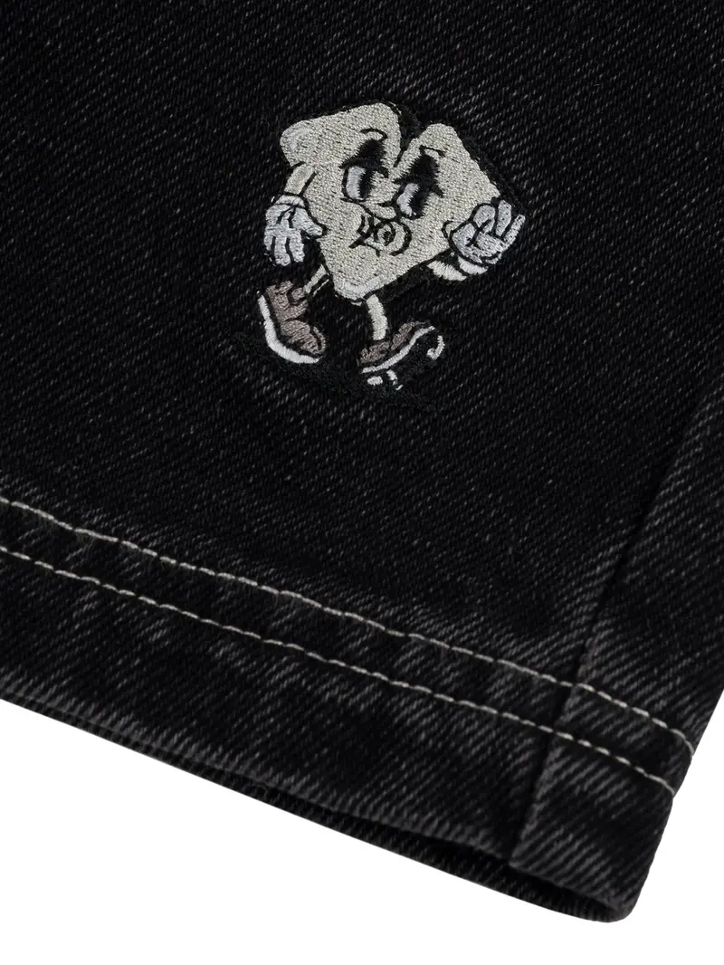 LOVIAH HOMMES HEARTMAN DENIM SHORTS BLACK WASH