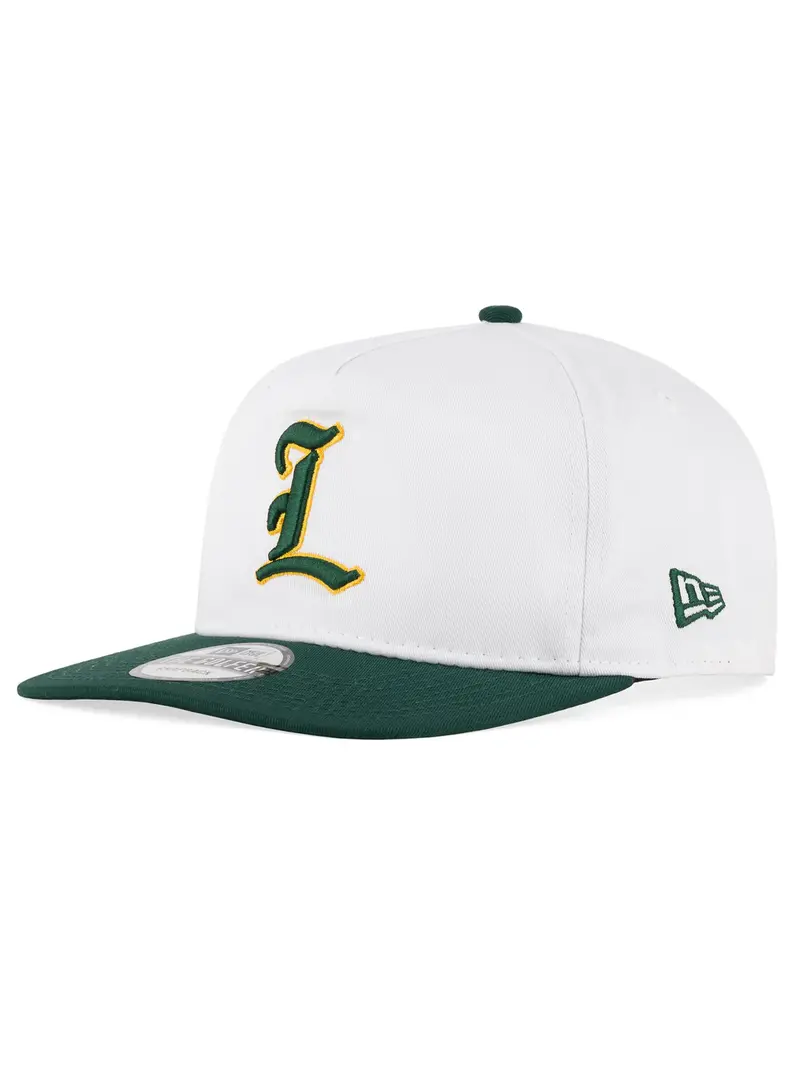 LOVIAH MEN'S BIG L GOLFER NEW ERA CAP WHITE/DARK GREEN