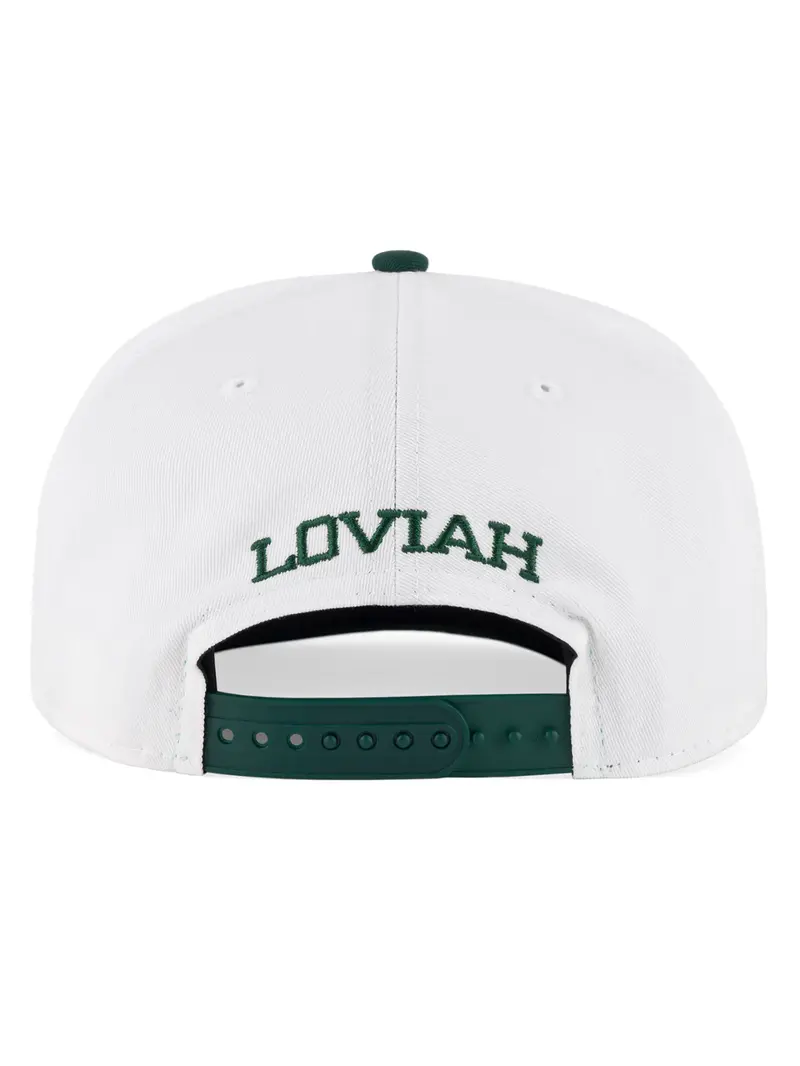 LOVIAH MEN'S BIG L GOLFER NEW ERA CAP WHITE/DARK GREEN
